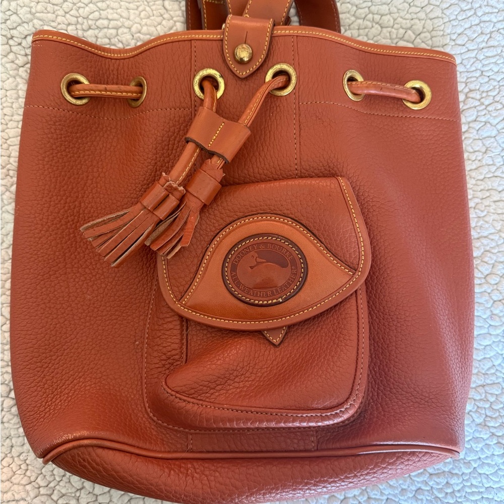 Vintage Dooney & Bourke Brown Leather Shoulder Bag